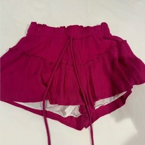 hot pink flowy shorts